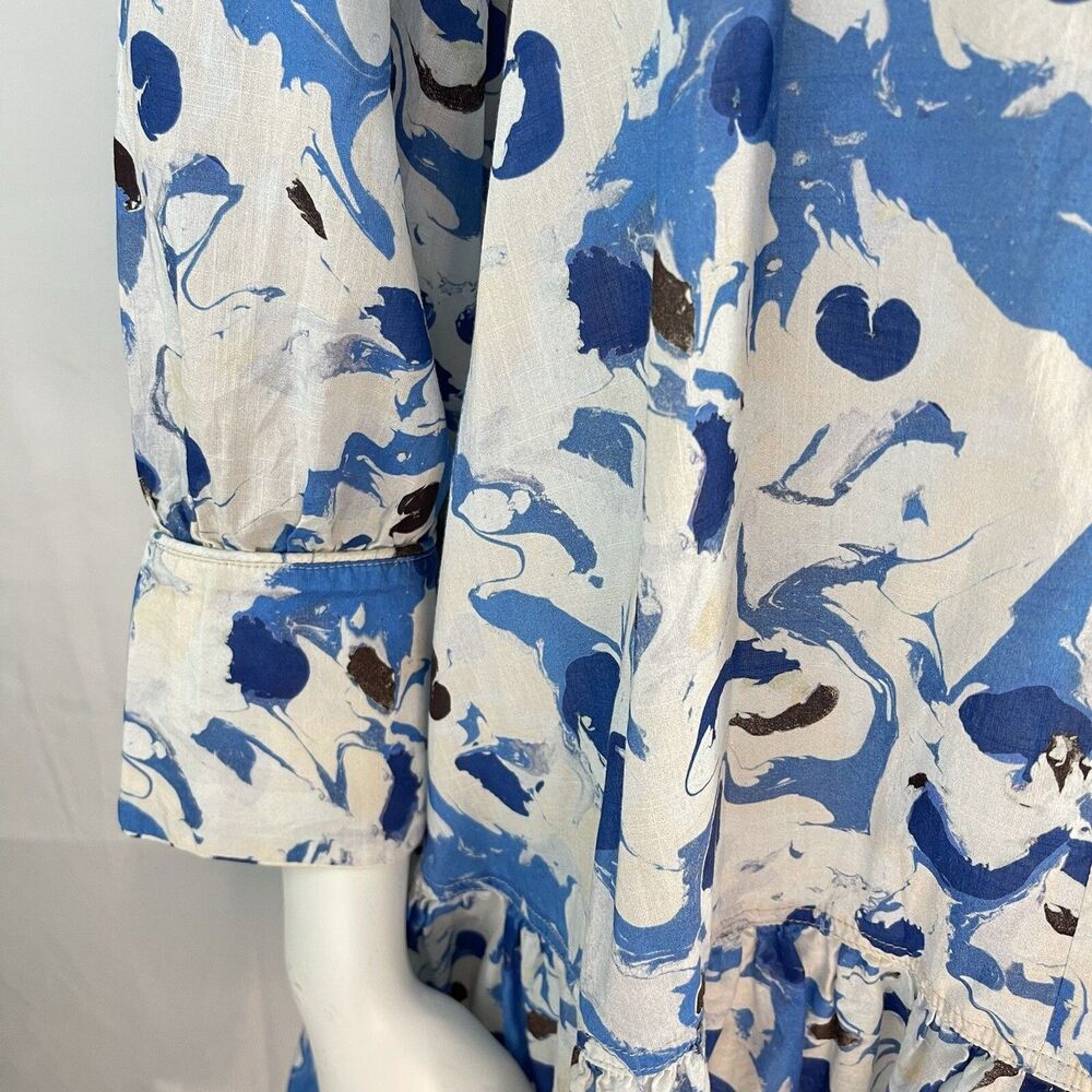 H&M Conscious Exclusive Organic Cotton Babydoll Dress Ruffles XS Resort Summer - Picture 4 of 16